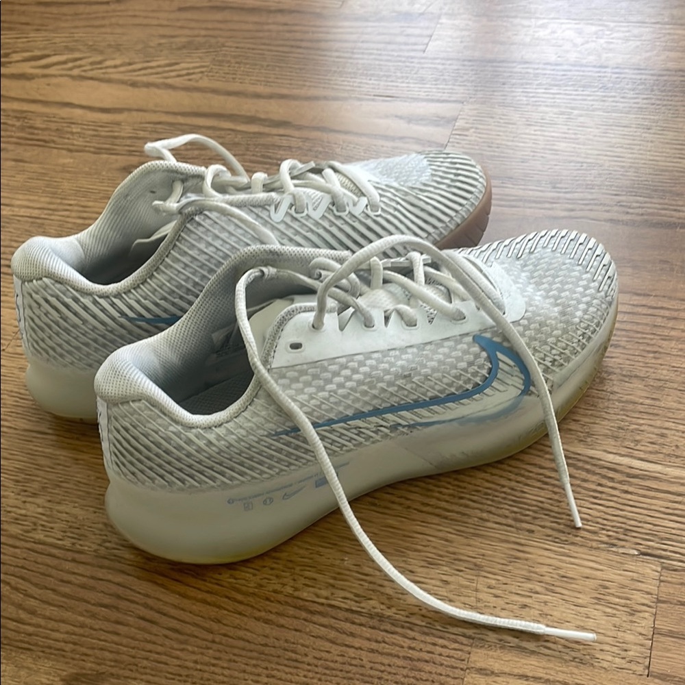 Nike White and Blue Athletic Shoes